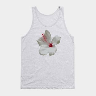 Pure White Hibiscus Tropical Flower Vector Tank Top